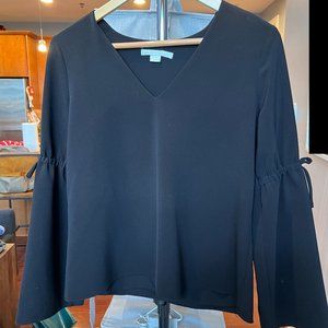 Cooper & Ella Black Long Sleeve V Neck Top